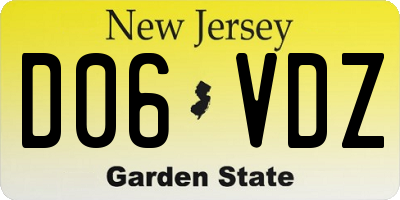 NJ license plate D06VDZ