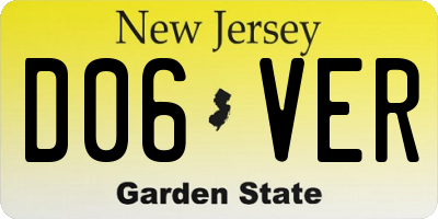NJ license plate D06VER