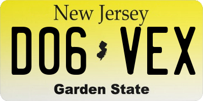NJ license plate D06VEX