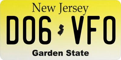 NJ license plate D06VFO