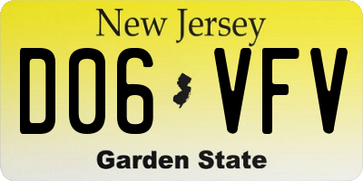 NJ license plate D06VFV