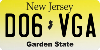 NJ license plate D06VGA