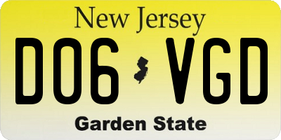 NJ license plate D06VGD