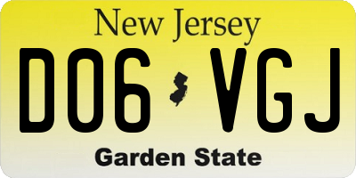 NJ license plate D06VGJ
