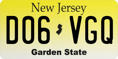 NJ license plate D06VGQ