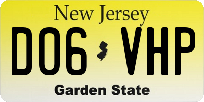 NJ license plate D06VHP