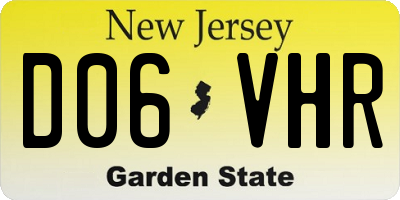 NJ license plate D06VHR