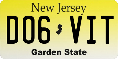 NJ license plate D06VIT