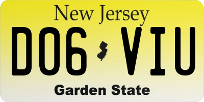 NJ license plate D06VIU