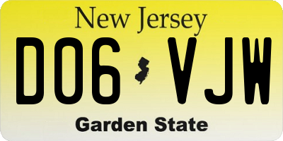NJ license plate D06VJW