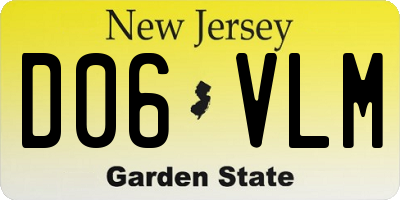 NJ license plate D06VLM