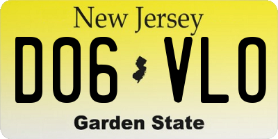 NJ license plate D06VLO