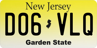 NJ license plate D06VLQ