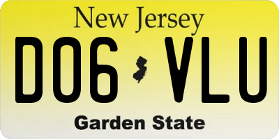 NJ license plate D06VLU