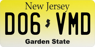 NJ license plate D06VMD