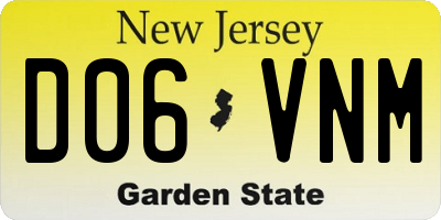 NJ license plate D06VNM