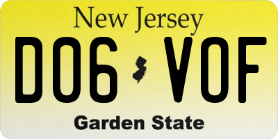 NJ license plate D06VOF