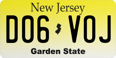 NJ license plate D06VOJ