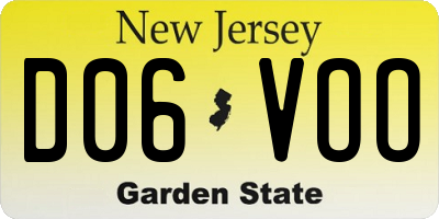 NJ license plate D06VOO