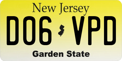 NJ license plate D06VPD