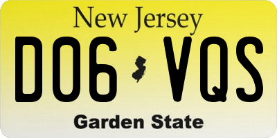 NJ license plate D06VQS