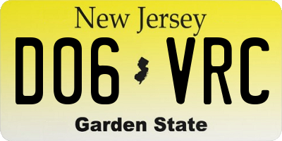 NJ license plate D06VRC