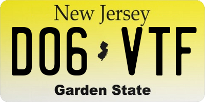 NJ license plate D06VTF