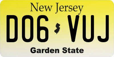 NJ license plate D06VUJ
