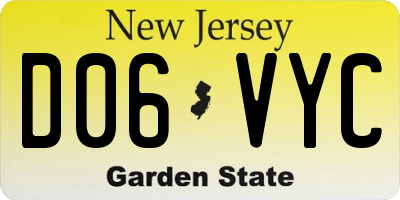 NJ license plate D06VYC