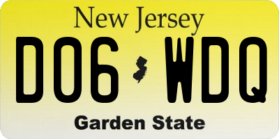 NJ license plate D06WDQ