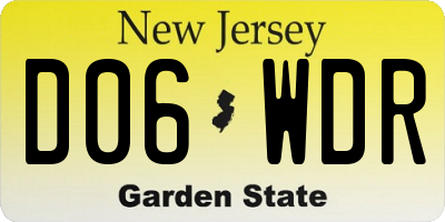 NJ license plate D06WDR