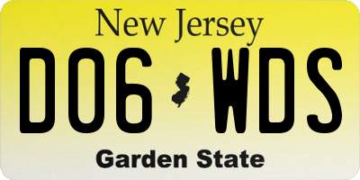 NJ license plate D06WDS