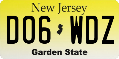 NJ license plate D06WDZ