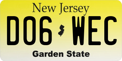 NJ license plate D06WEC