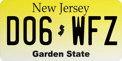 NJ license plate D06WFZ