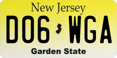 NJ license plate D06WGA