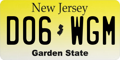 NJ license plate D06WGM