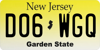 NJ license plate D06WGQ