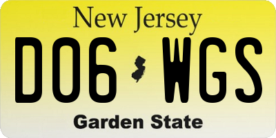 NJ license plate D06WGS