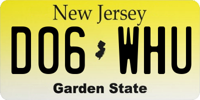 NJ license plate D06WHU