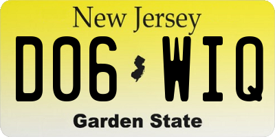 NJ license plate D06WIQ