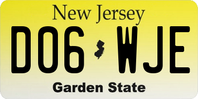 NJ license plate D06WJE