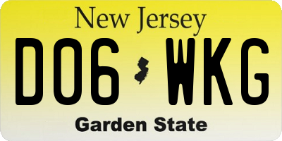 NJ license plate D06WKG