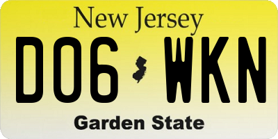 NJ license plate D06WKN