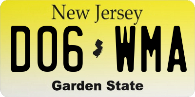 NJ license plate D06WMA