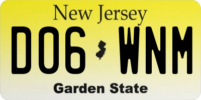 NJ license plate D06WNM