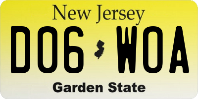NJ license plate D06WOA