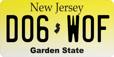 NJ license plate D06WOF