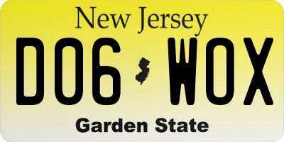 NJ license plate D06WOX