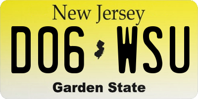 NJ license plate D06WSU